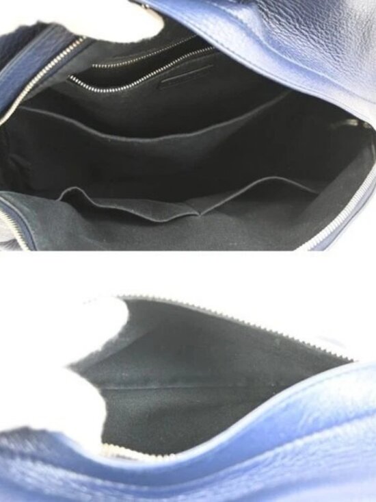 BALENCIAGA Logo Everyday Backpack Adjustable Strap Leather Blue Italy 12ZA253 main image 16